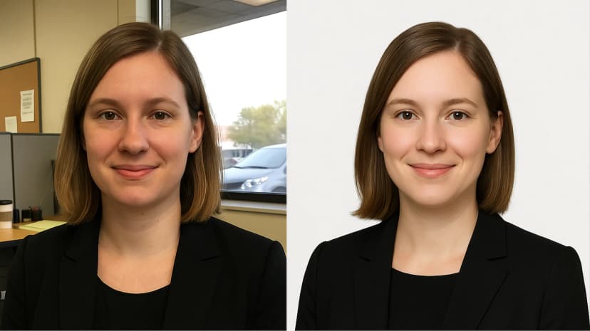 LinkedIn Headshot: Neutral Background & Skin Tone Fix