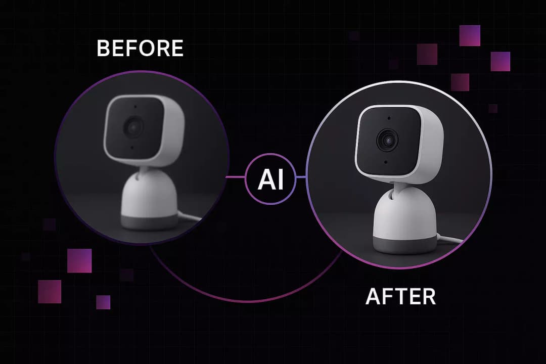 Perfekte Qualität - AI photo enhancement feature demonstration for enhancing blurry photos