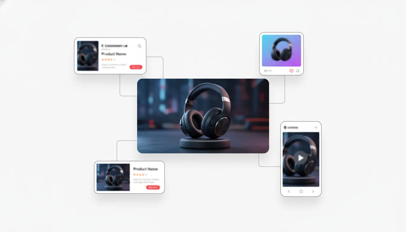 Ejemplos de imágenes multiplataforma de Pixflux.AI Scene Burst